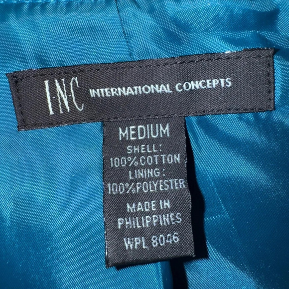 INC International Concepts Women's Coat Teal Full Zip Jacket Half Length Medium - Picture 8 of 8
